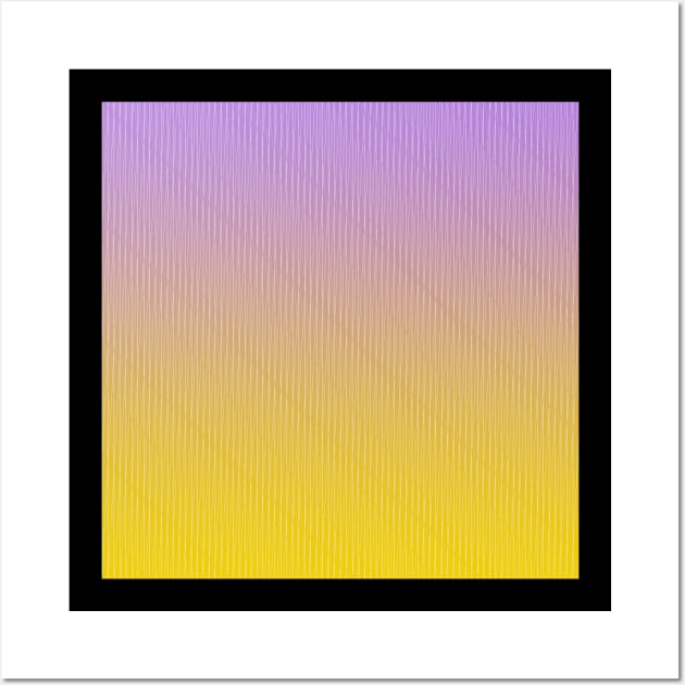 Lavender and Yellow Ombre Gradient Sunset Stripes Wall Art by Lucy